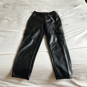 Leather cargo pants
